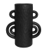 Vaso cerâmica fosca preto alças 