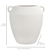 Vaso cerâmica alto texturizado branco alças  