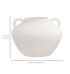 Vaso cerâmica baixo texturizado branco alças Vaso cerâmica baixo texturizado branco alças