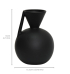 Vaso cerâmica bojudo com alça reta preto Vaso cerâmica bojudo com alça reta preto