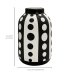 Vaso cerâmica bolas preto e branco G