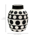 Vaso cerâmica bolas preto e branco M