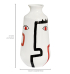 Vaso cerâmica branco faces coloridos Vaso cerâmica branco faces coloridos