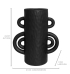 Vaso cerâmica fosca preto alças 