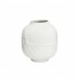 Vaso cerâmica branco fosco com relevo