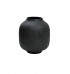 Vaso cerâmica preto fosco com relevo
