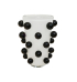 Vaso murano branco bolas pretas