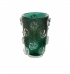 Vaso murano fleur verde esmeralda com ouro