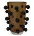 Vaso murano marrom bolas pretas