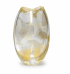 Vaso murano pezzi orgânico M transparente com ouro