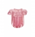 Vaso murano pétalas rosa chiclete com ouro