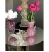 Vaso murano tulipa P rosa chiclete com ouro