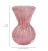 Vaso murano tulipa P rosa chiclete com ouro