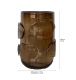 Vaso vidro marrom relevo círculos 
